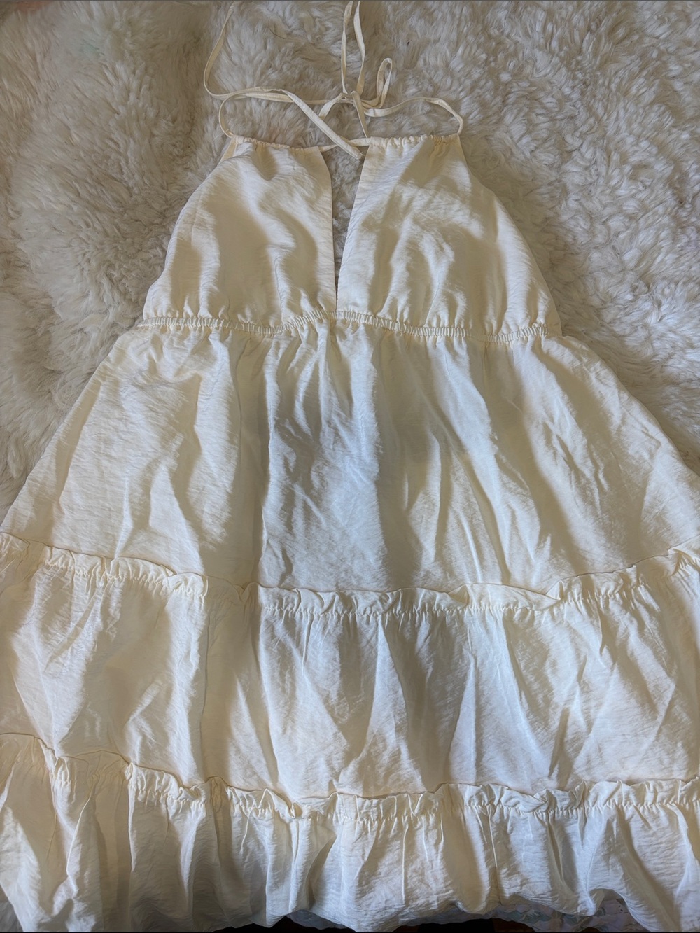 wild fable Cream Tiered Halter Dress